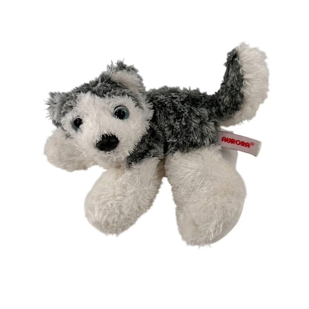 Aurora World‎ Inc. Plush Husky Dog Mush Gray Wolf Stuffed Animal Flopsie Bean c